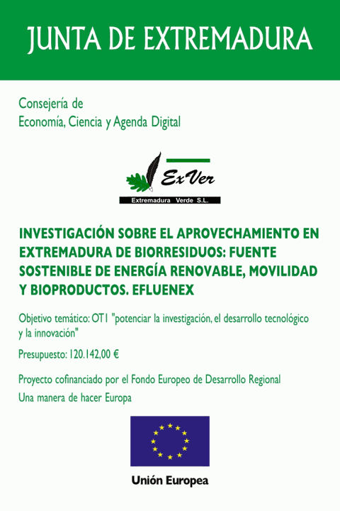 Investigación sobre el aprovechamiento en Extremadura de biorresiduos: fuente sostenible de energía de renovable, movilidad y bioproductos. EFLUENEX